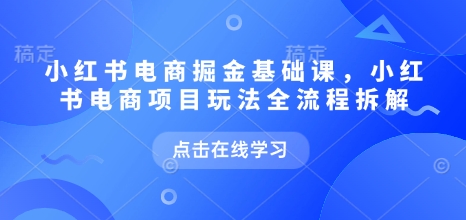 小红书电商掘金课，小红书电商项目玩法全流程拆解_在线视频课程下载-51分享网