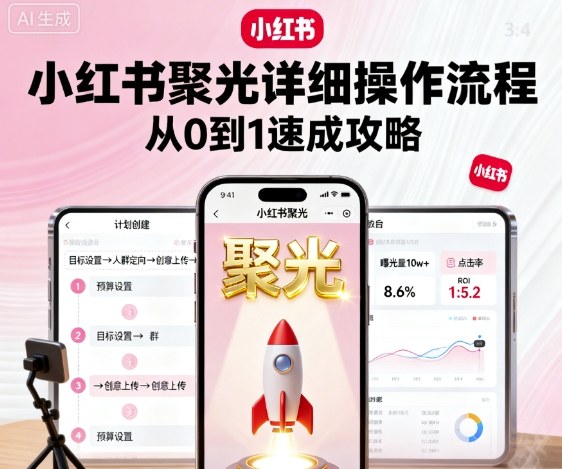 小红书聚光详细操作流程，小红书聚光从0到1速成攻略_在线视频课程下载-51分享网