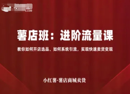 小红薯薯店商城卖货，进阶流量课，教你如何开店选品、如何系统引流，实现快速卖货变现_在线视频课程下载-51分享网