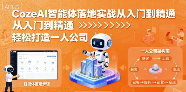 张泽CozeAI智能体落地实战从入门到精通，轻松打造一人公司_在线视频课程下载-51分享网