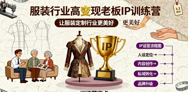 服装行业高变现老板IP训练营，让服装定制行业更美好_在线视频课程下载-51分享网