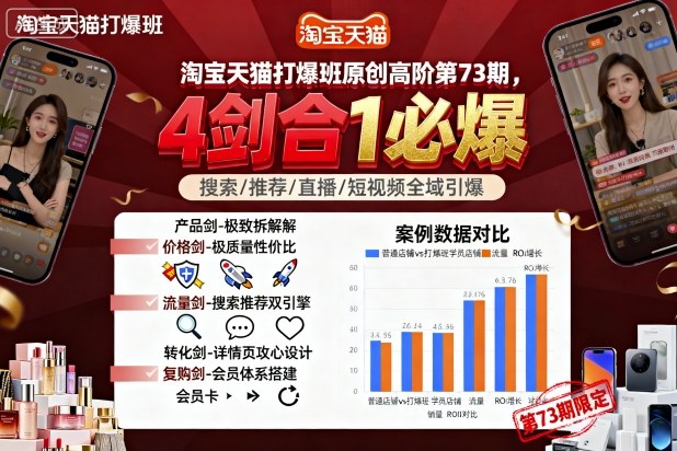 淘宝天猫打爆班原创高阶第73期，4剑合1必爆_在线视频课程下载-51分享网