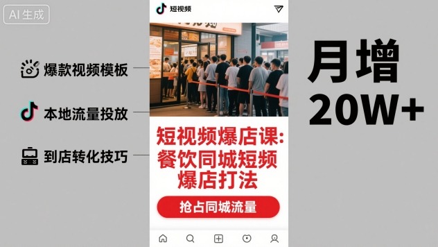 白泽短视频爆店课，餐饮同城短视频爆店打法_在线视频课程下载-51分享网